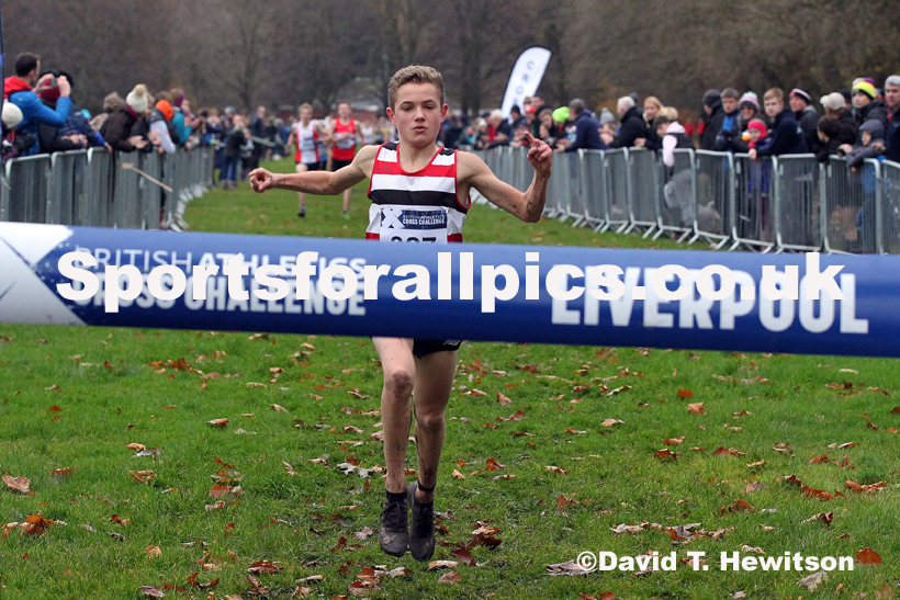 Boys under-15s, 2019 European Cross Country Trials and British Cross Challenge, Sefton Park, Liverpool.  Photo: David T. Hewitson/Sports for All Pics
